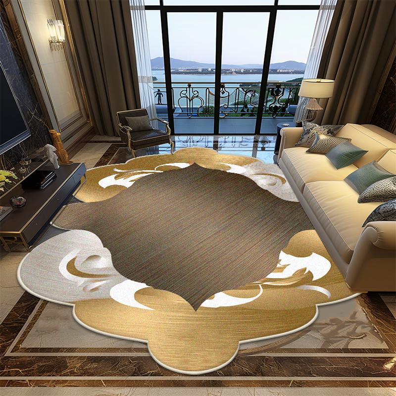 Ковер для гостиной в европейском стиле неправильной формы, роскошное украшение, мягкие большие ковры для спальни, офисный нескользящий складной коврик для пола