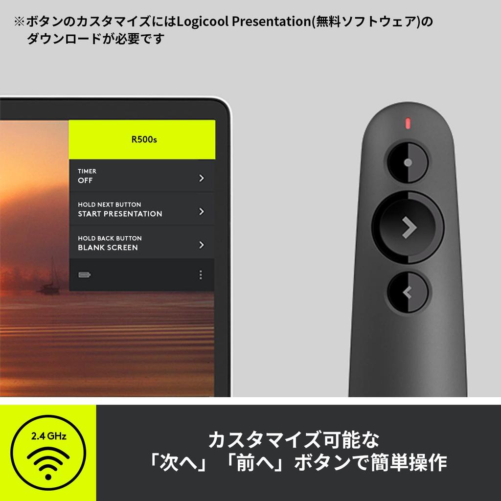 Лазерная указка Logitech R500sGR Графитовый Красный, Беспроводной Bluetooth USB-презентер, Презентер, R500 (Подлинный отечественный продукт)