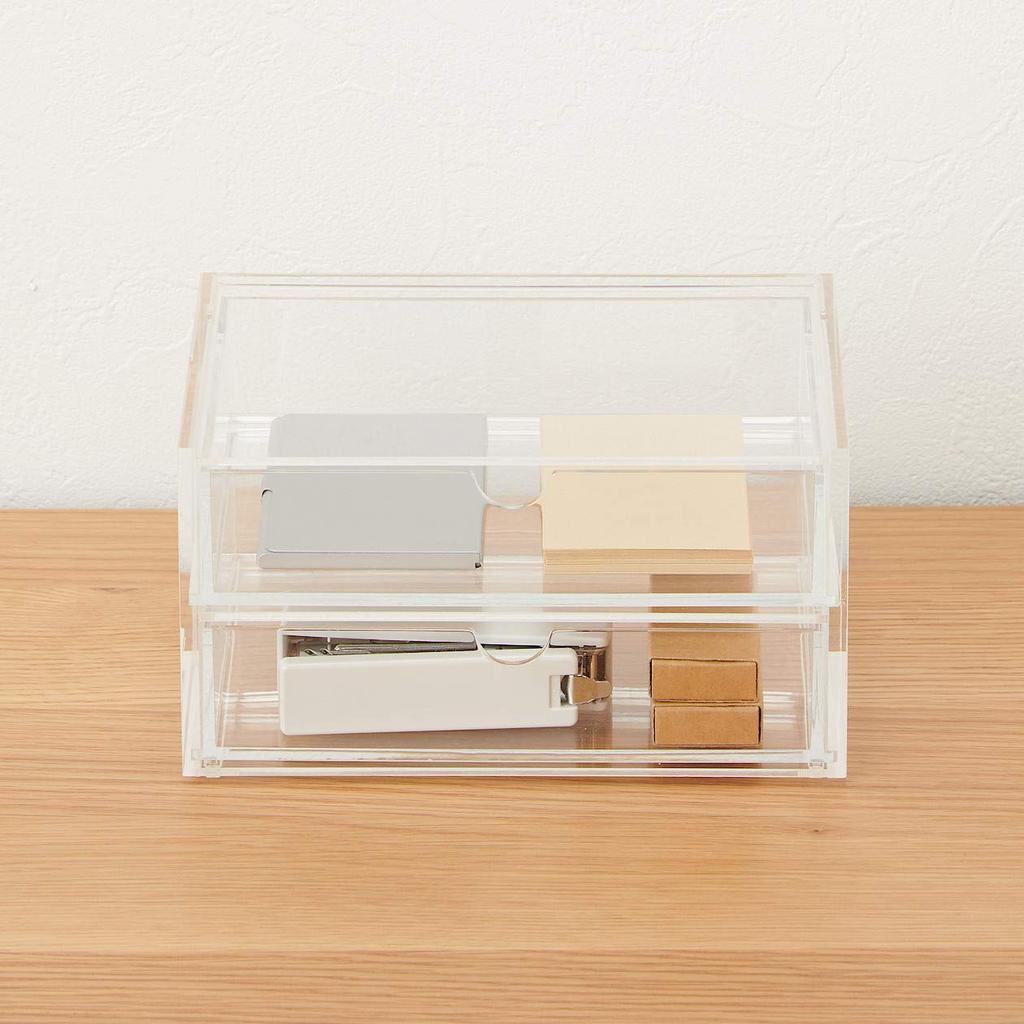 MUJI Акриловый шкаф с перекрытием, 2 ящика, ширина x глубина 13 x высота 47380910, прибл.. 17,5 9,5см