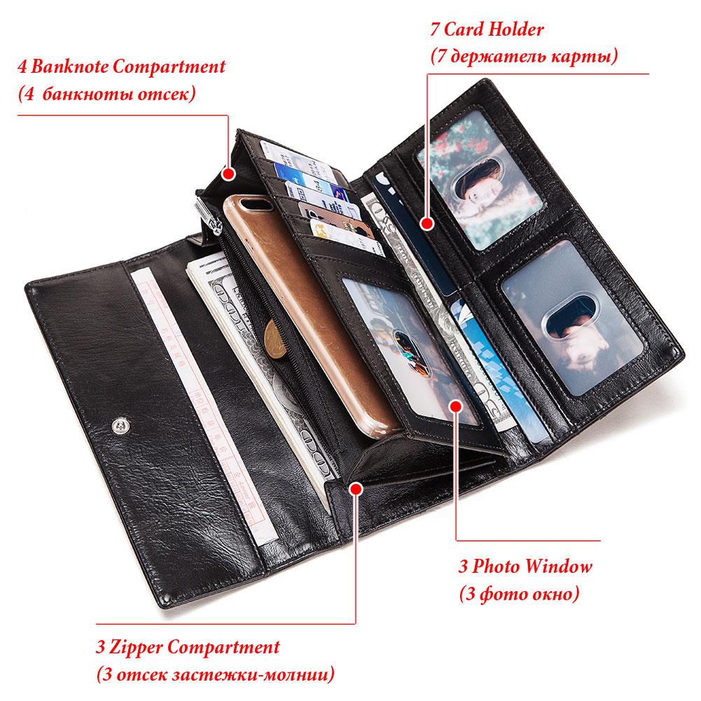 Humerpaul Женский кошелек, новый стиль, женская мода, сумки для денег, держатель для карт из коровьей кожи, клатчи, тройной удобный кошелек большой вместительности