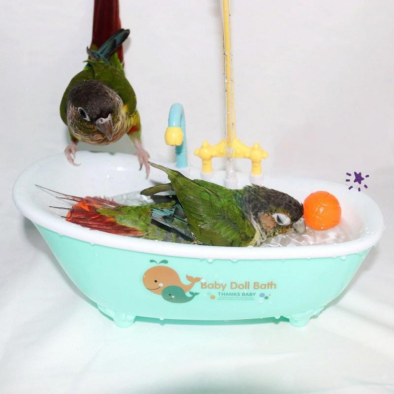 Parrot Bath Tub Toy Bird Pet Supplies Play House Bathroom Accessories
