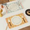 Nordic Style Placemat Rectangular Plaid Placemat, Heat Resistant Non-Slip Colorful Dining Cute Tableware Smooth Edge Placemats Patterns, Artificial