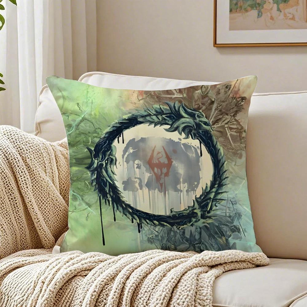 Game OpenWorld The EElder SScrolls V Cushion Cover Pillowcase Antidustmite living Room Sofa Decor Cushion Room