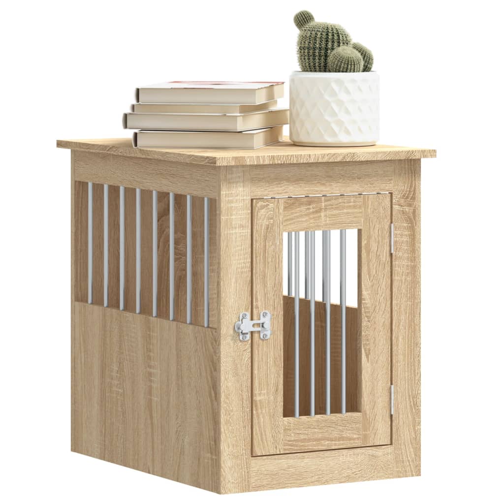Wooden Style Dog Crate in Sonoma Oak Finish 45 x 62 x 59 cm Engineered Wood