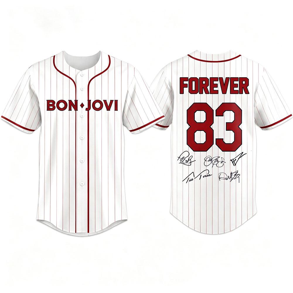 Bon Jovi Forever Tour 2026 Бейсбольная майка на пуговицах с коротким рукавом Унисекс Футболка Летняя Повседневная Мужские Женские Топы Рубашка с принтом