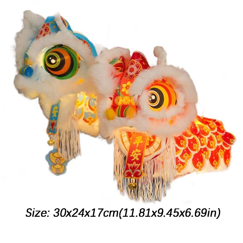 DIY Material Package New Year Lion Dance Lantern with Tassel Waterproof Ancient New Year Lantern Hanging Ornament