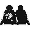 American Style F555 Spider Web Foam Tracksuit Set Mens Casual Sportswear Hooded Sweatshirt Shorts