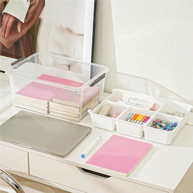 Органайзер для принадлежностей для творчества Fresh Art Supply, пластиковый контейнер для хранения 17 кварт со съемным лотком и штабелируемый контейнер