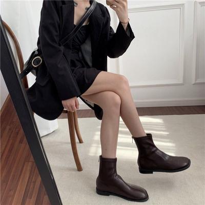 Модные элегантные байкерские ботинки на низком каблуке, женские рабочие ботильоны, короткие туфли для женщин, кожаные спортивные ботинки, кроссовки, коричневые, шикарные