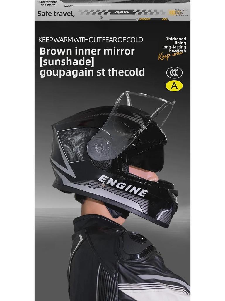 Сертифицированный 3C/DOT мотоциклетный шлем для мужчин и женщин, всесезонный, зимний, закрывающий все лицо