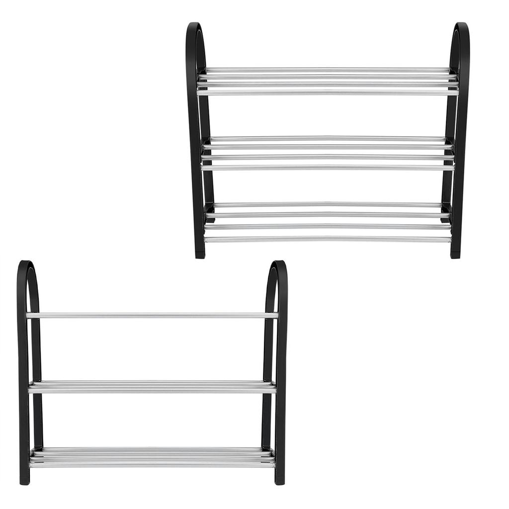 Plastic Aluminum Metal Standing Shoe Rack DIY Shoes Storage Shelf Home Organizer