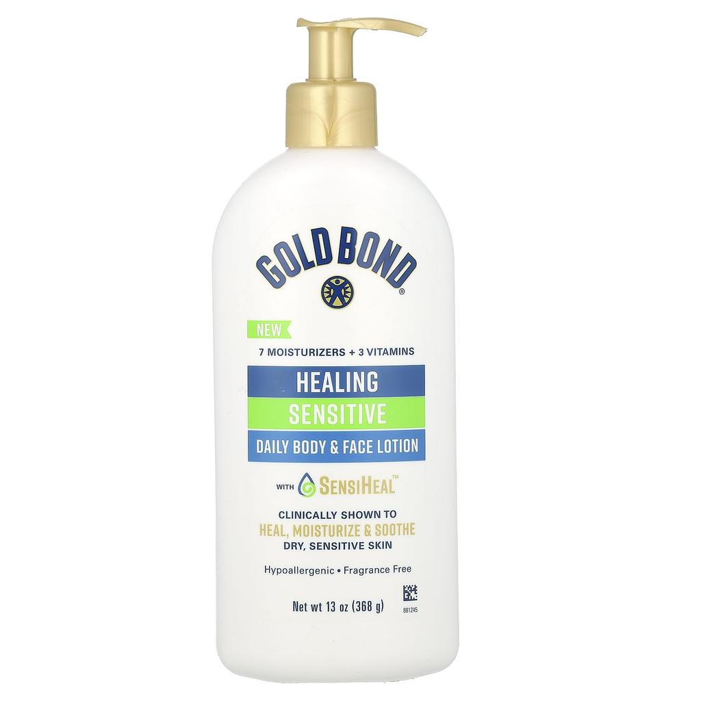 Gold Bond Daily Body & Face Lotion, Sensitive Skin, Fragrance-free, 368 G (13 Oz)