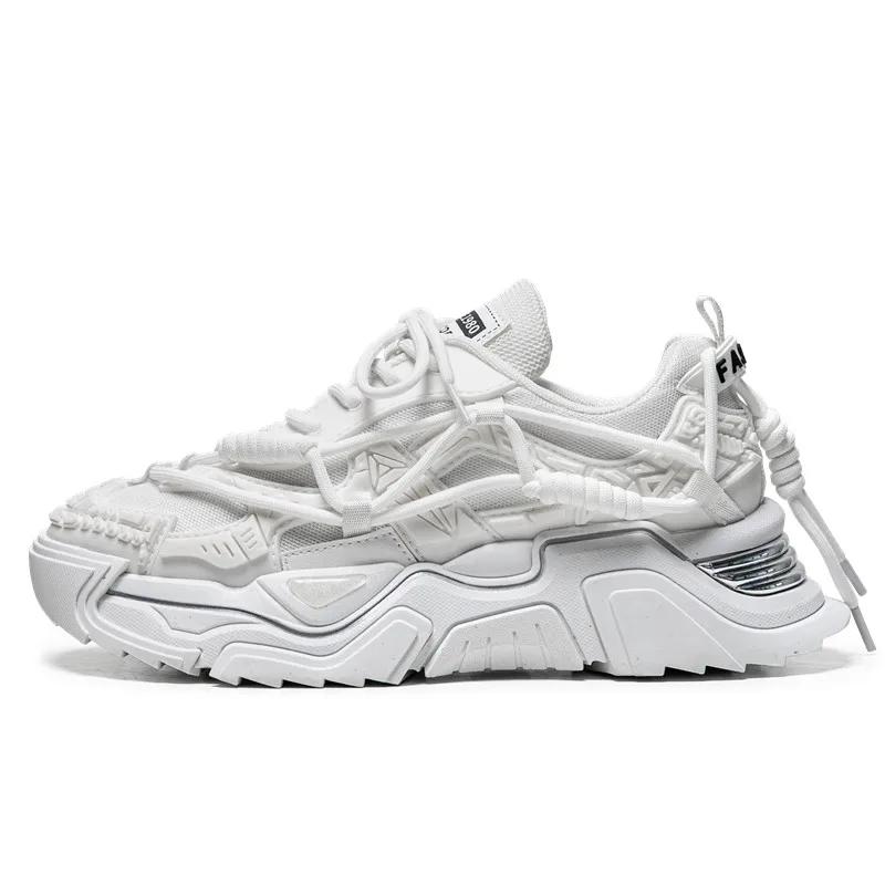 Платформенные кроссовки Мужская обувь Модные массивные кроссовки Мужская повседневная обувь Дышащая Спортивная обувь Папины кроссовки Мужская обувь для скейтбординга Фитнес-обувь