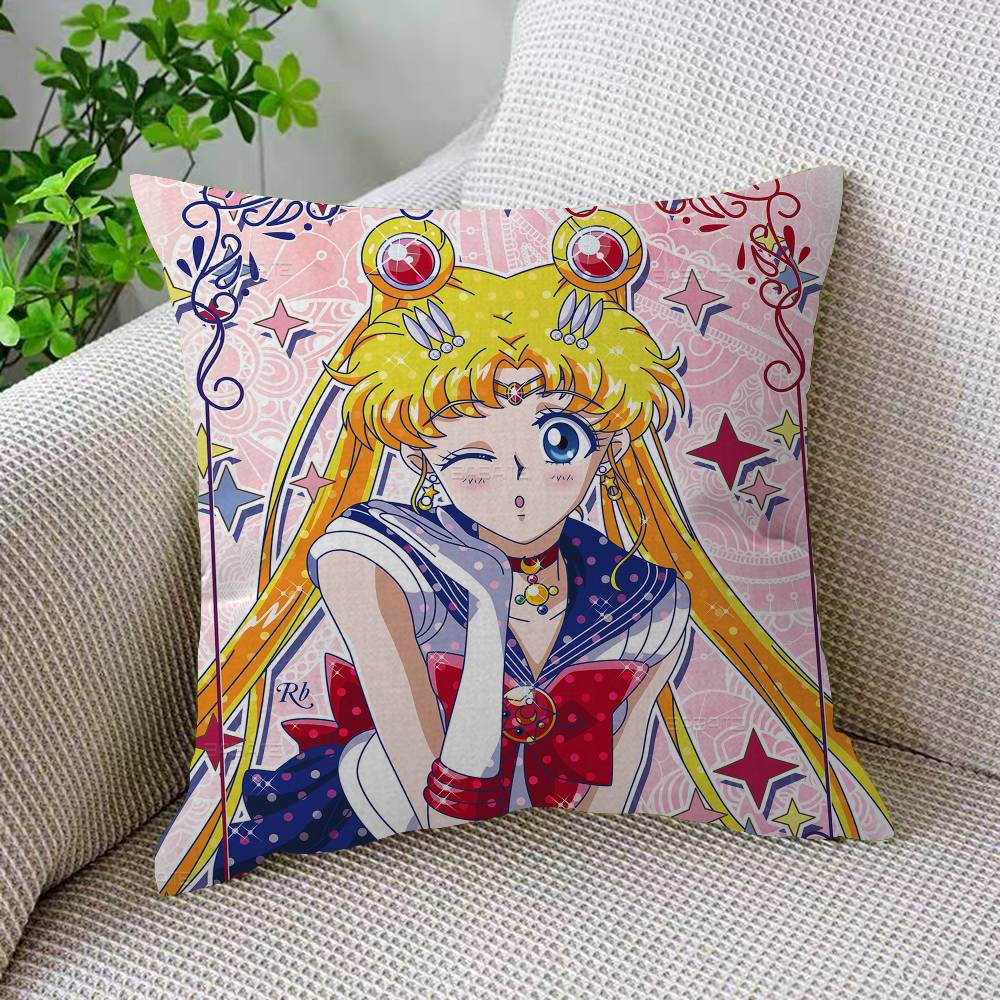 Милая подушка S-Sailor M-Moon Подарок Декор для домашнего офиса Спальня Диван Автомобильная подушка Чехол 45X45