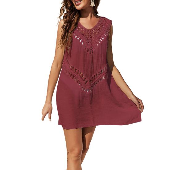 Накидка на бикини со струящимся краем, защита от солнца, легкий классический вязаный крючком ажурный купальник, пляжная одежда