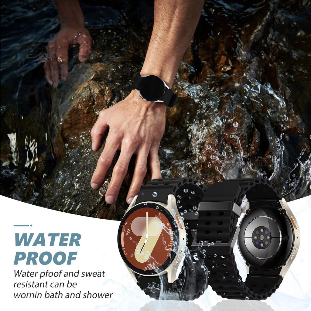 Морской ремешок для Samsung Galaxy Watch 7 FE 5 6 4 Classic 5 pro 40 44 мм Без зазоров Силиконовый браслет correa Galaxy Watch6 watch4 Ремешок