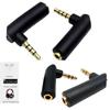 3.5mm 3/4Pole Gold-plated Connector Male To Female Headphone Adapter Right Angle Adapter