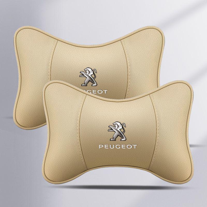 Compatible Headrest & Lumbar Support Cushions, Neck Pillows, and Interior Emblems for Peugeot 408, 4008, 2008, 508L.