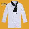 Chef Uniform with Scarf Tie Double-Breasted Buttons Stand Collar Long Sleeves Women Men Chef Shirt Workwear