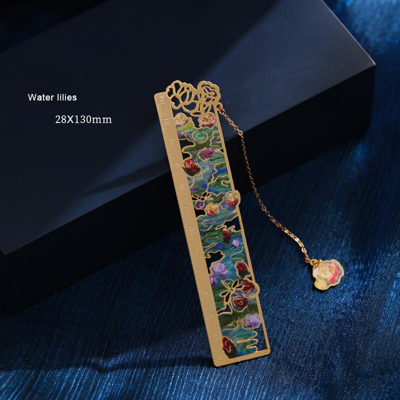 1 Piece Retro Classic European Book Mark Vintage Oil Painting Series Metal Hollow Student Bookmark Creative Design Teacher Gift