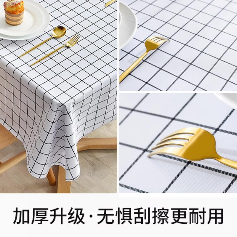 Скатерть Ткань Водонепроницаемая и Маслоотталкивающая Неоставляющая Пятен Прямоугольная Скатерть Скатерть для Обеденного Стола Скатерть для Кофейного Столика ПВХ Коврик для Студенческого Стола