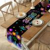 2026 Happy New Year Table Runner Fireworks Champagne Polyester Table Cover For New Year Party Kitchen Dining Table Decorations