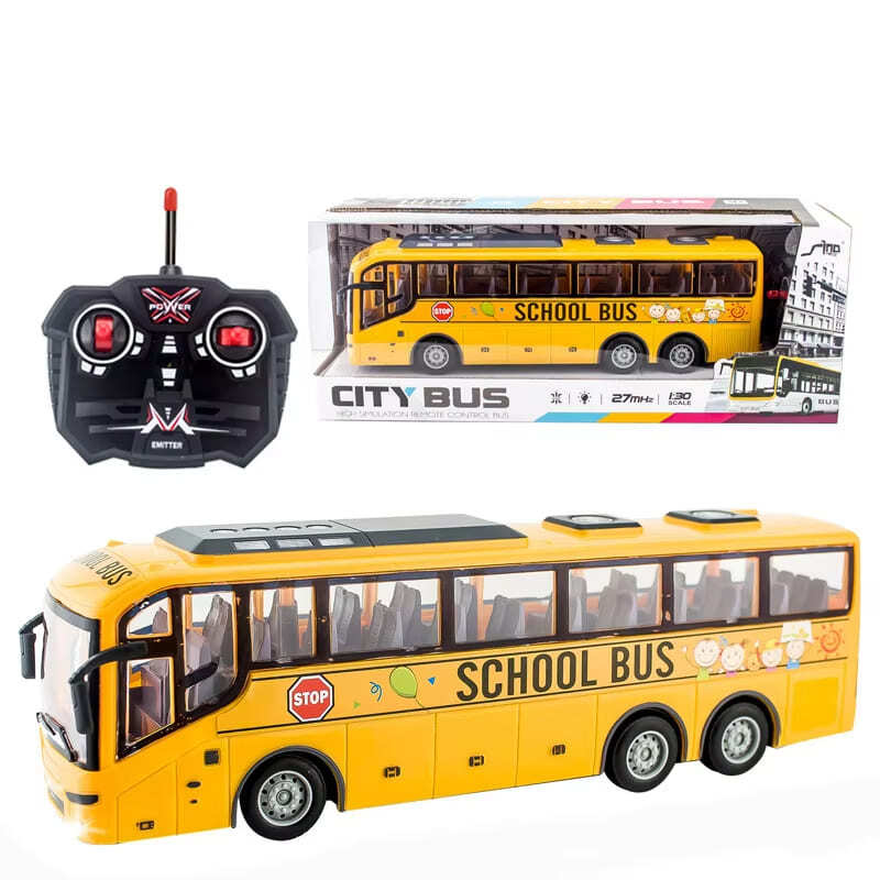 1/30 RC Bus Electric Simulation RC Car with Light Bus Model 27Mhz Radio Remote Control Machine Children's Toys Suitable for Boys Gift Collectibles