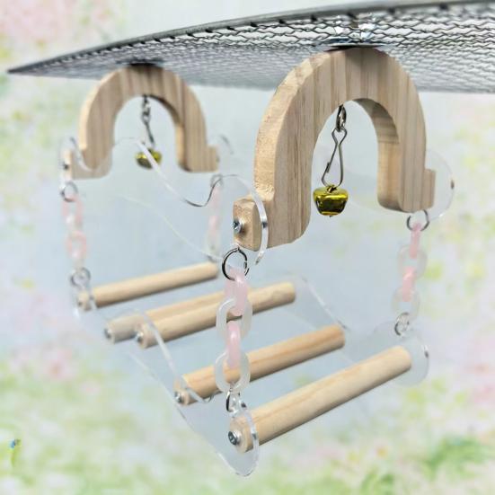 5 Wooden Perch Poles Multifunctional Ring Acrylic 20 Cm 1 Pc