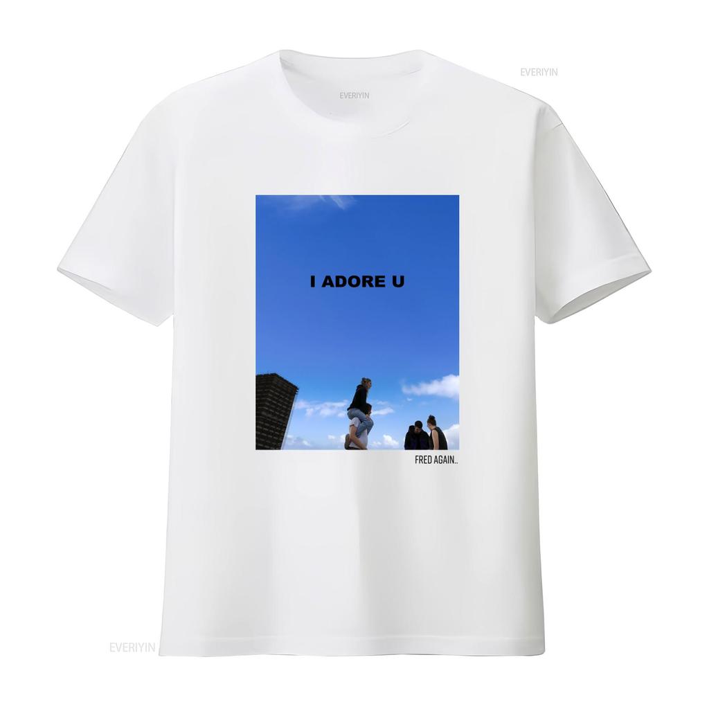 Fred Again T Shirt Merch I Adore U Streetwear vintage Washed Unisex Slightly Stylish streetwear designer clothes Breathable