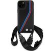 Bmw M Edition Carbon Tricolor Lines & Strap Case For Iphone 15 / 14 / 13 - Black
