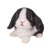 Woobia Sitting American Fuzzy Lop and X X Doll Figure Ornament Animal Garden Decoration Rabbit (Black White) 10.7 7.7 7.5cm H16227-2