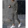 Fashion Splicing Color 3D Printing Men's Sportswear Set Casual Long-sleeved Pants 2-piece Set Oversized Pullover Men's Clothing