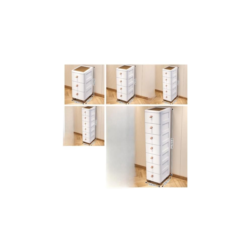 Temroay Chest of Drawers, Slim Storage, 18cm Wide, Gap Storage, Storage Case, Storage Shelf, Drawer
