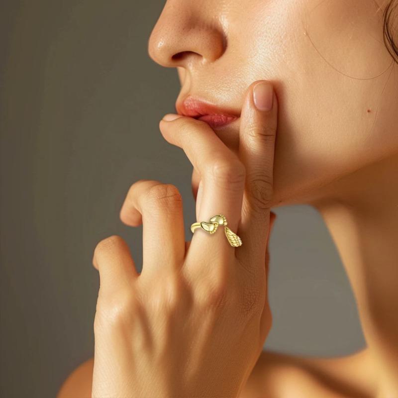 Оригинальное медное открытое кольцо Звезда и Луна Коготь стопы Сердце Регулируемое кольцо для женщин Свадьба День рождения Вечеринка Ювелирное украшение Подарок