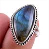 Natural Labradorite Gemstone 925 Solid Sterling Silver Jewelry Ring Size 7 k1L10