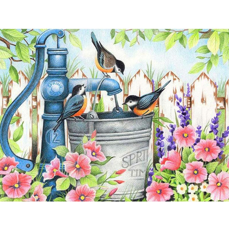 5D DIY Diamond Painting House Full Square Diamond Embroidery Sunset Picture of Rhinestone Landscape Home Wall Decor