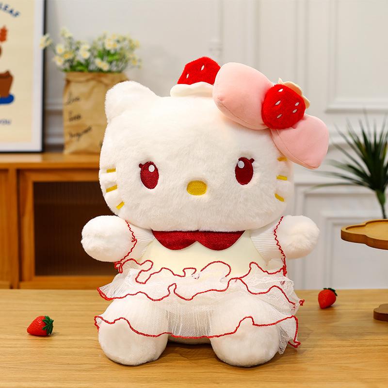 Плюшевая игрушка Куроми Кот с клубничным тортом и праздничной шляпой
