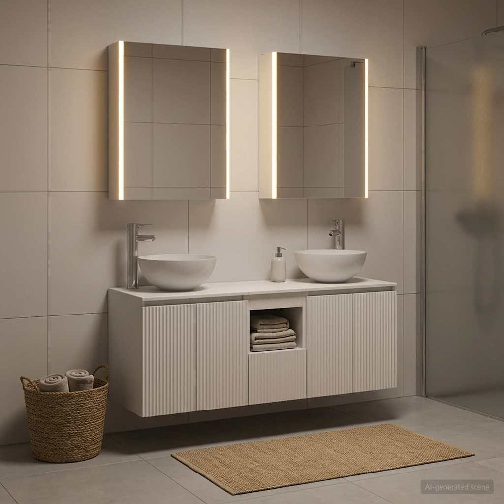 5 Piece Bathroom Cabinet Set White 53 x 15.5 x 70 cm