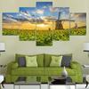 5 панелей пейзаж подсолнух ветряная мельница восход солнца холст картины постеры с природой и принты настенные художественные фотографии домашний декор без рамки
