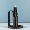 Simple and Small Black Wrought Iron Metal Candle Holder Decoration Candle Base