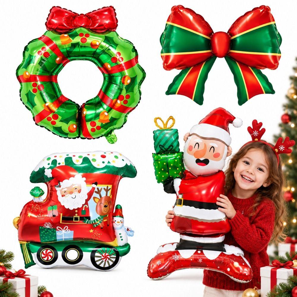 Santa Claus/Bow/Wreath Santa Claus Balloon Holiday Balloon Decorations Holiday Event Decoration