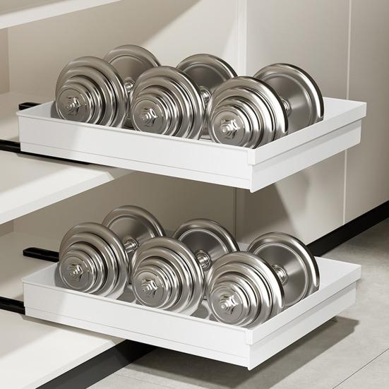 Выдвижная кухонная полка для хранения с конструкцией с повышенным бортиком, гладкими направляющими, органайзер для шкафа, установка без гвоздей, пластиковые контейнеры для хранения