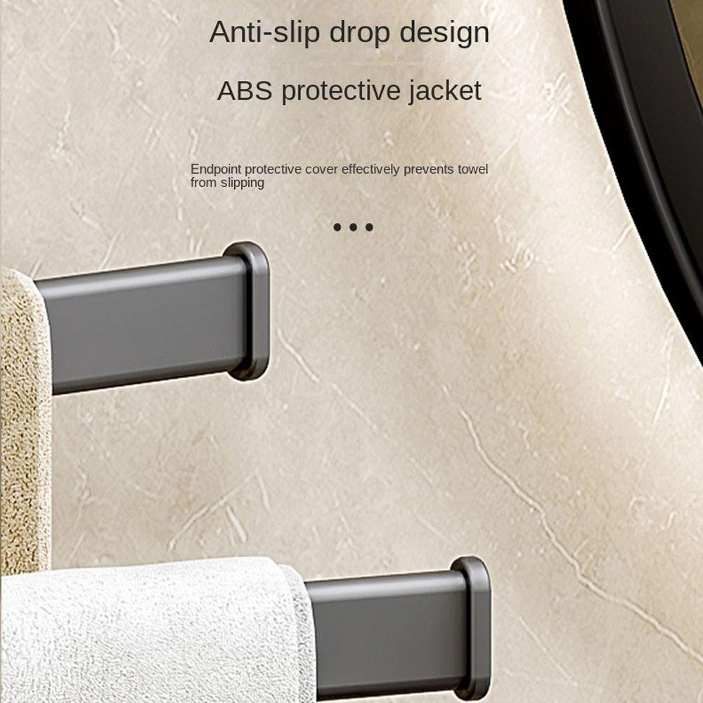 Wall Mount Rotating Towel Rack Hanger Holder Towel Bar Useful Bathroom Shelf