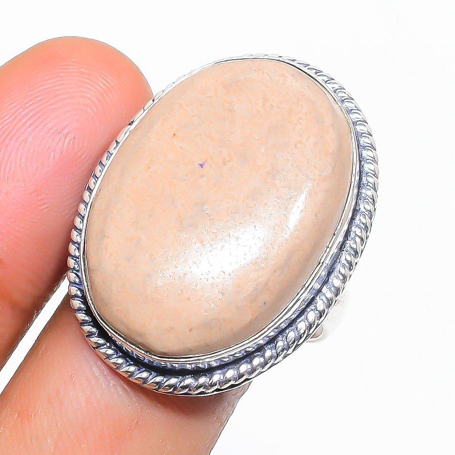 Камень Яшма Пикассо Ювелирное изделие из стерлингового серебра 925 пробы Кольцо Размер 10