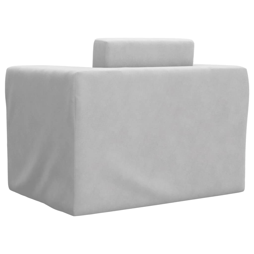 Kids Sofa Bed Light Grey Soft Plush