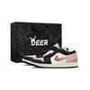 Air Jordan 1 DEER Красный Розовый Кожаные Устойчивые к истиранию Низкие Винтажные Баскетбольные Кроссовки Женские Черный Розовый DC0774-200(Team84-S-BOX)