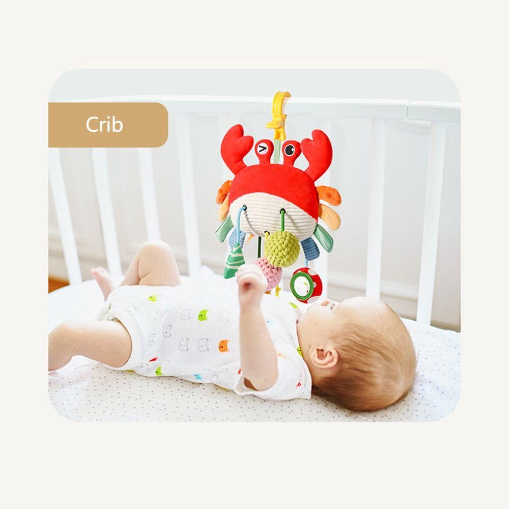 Distorting Mirror Plush Stuffed Sensory Toy with Clamp Stroller Hanging Ornaments 0-1 Years Old