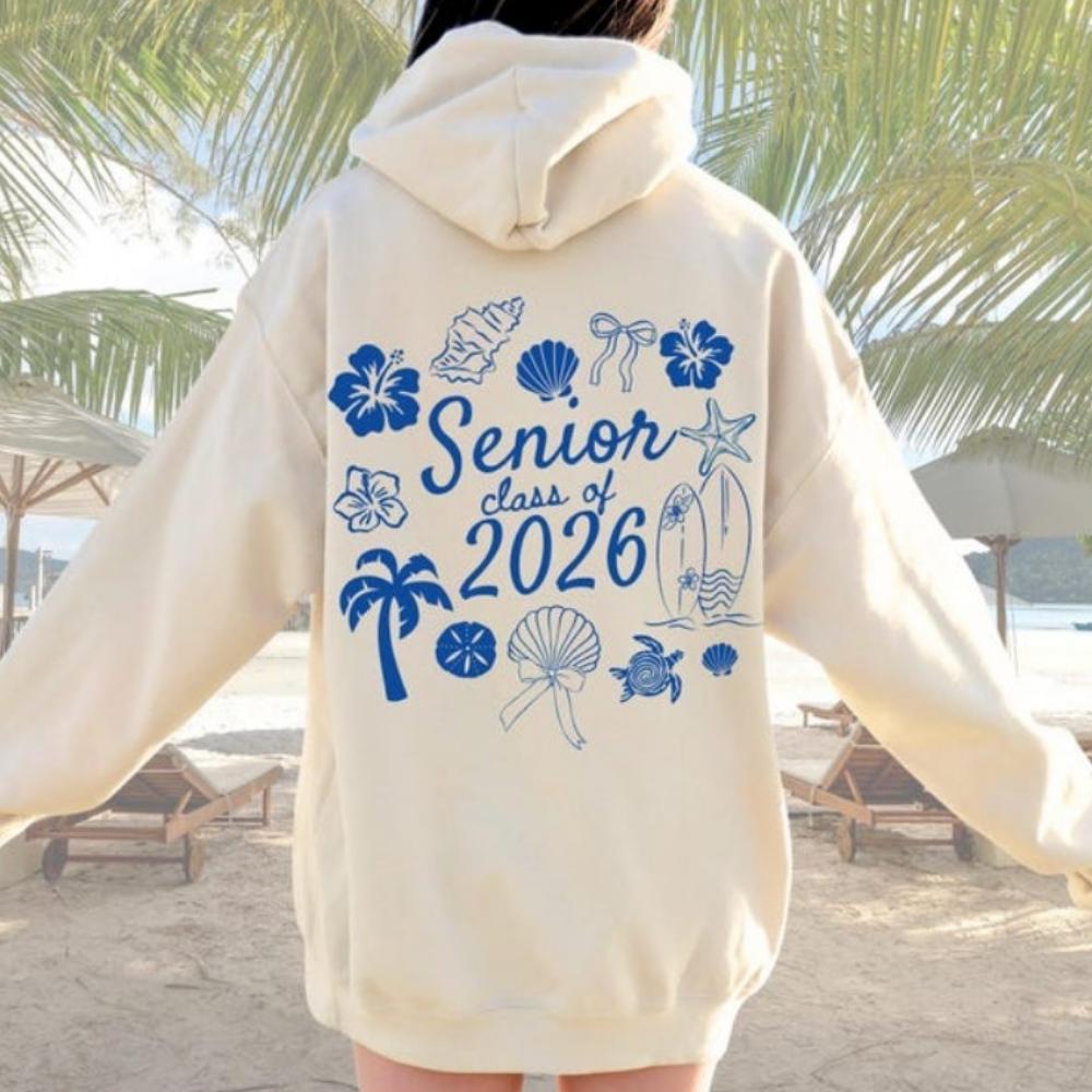 Class of 2026 Senior Sweatshirt Homecoming Back To School Preppy Coastal Hoodie Teen Girl Gift Unisex Women Pullover