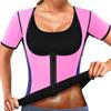 Women Neoprene Sweat Sauna Suit Short Sleeves Fitness Shirts Workout Tank Tops Shapewear Slimming Body Shaper Waist Trainer Thermo Undershirt