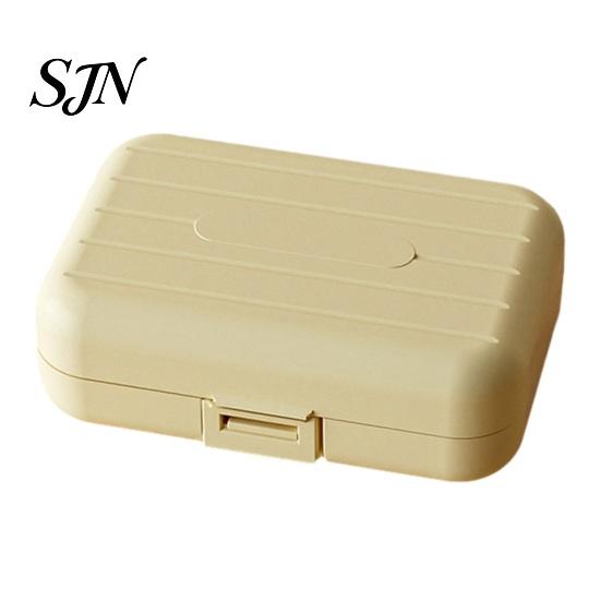 Small Medication Container Double Layer Pill Box with 7 Compartments, Portable Waterproof Daily Case, Organizer Pocket Size PP for Outdoor Trip